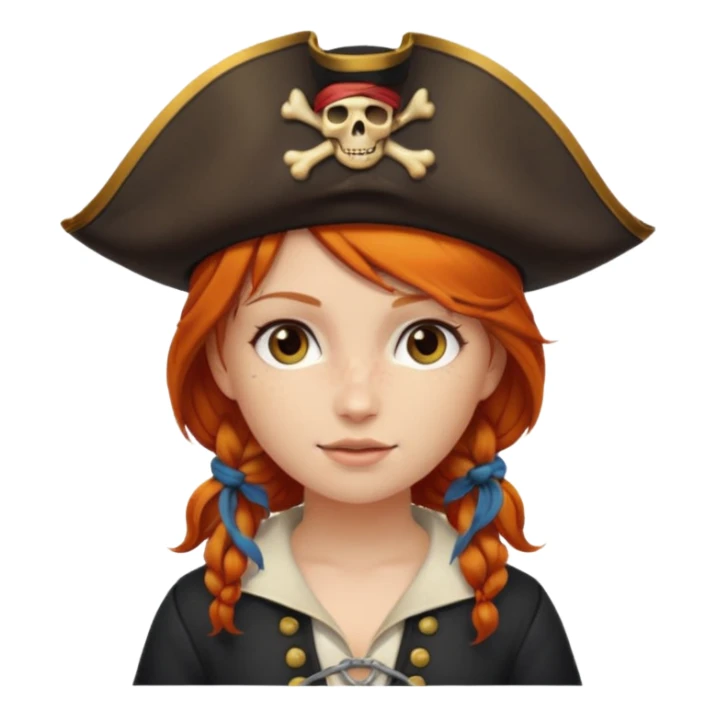 ginger hair pirate girl sticker