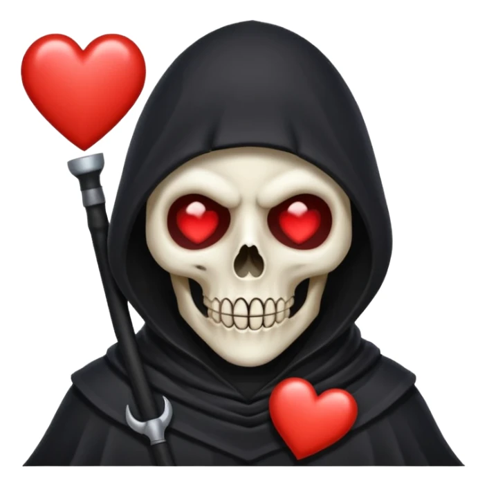 cute reaper portrait with heart eyes  sticker