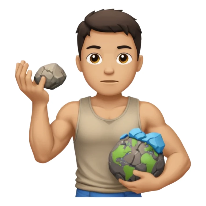 Atlas the greek god with a boulder and shirt With hole sticker