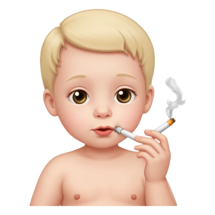 Baby smoking a cigarette sticker