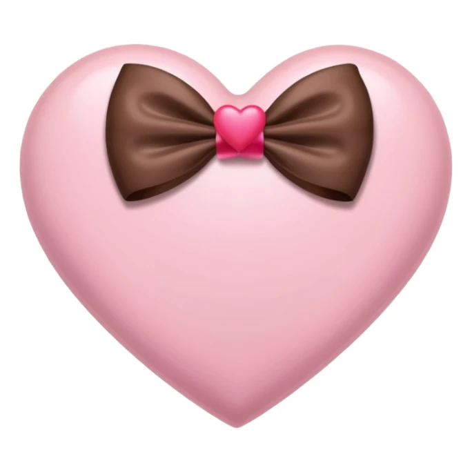 Soft pink heart with a soft brown bow ay the middle sticker