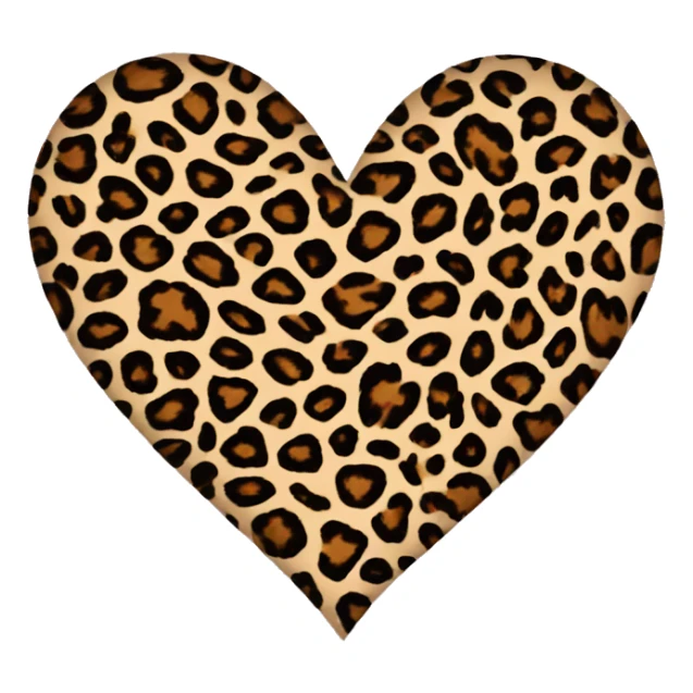 leopard print heart   sticker