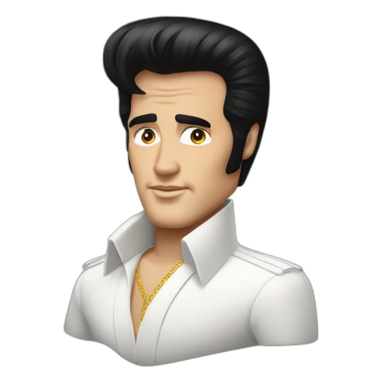 Elvis impersonator with extremely massive Elvis Presley haircut sticker