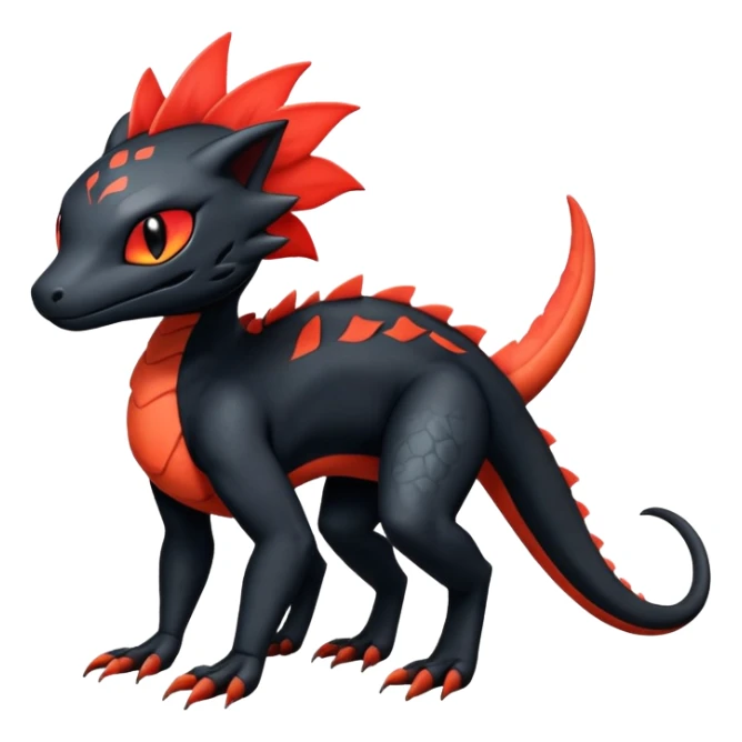 Salandit-Litten-Fakémon-hybrid-creature (full body)  sticker