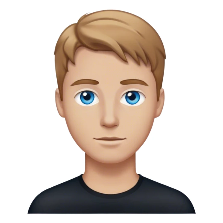 white guy light brown hair blue eyes wearing black sticker