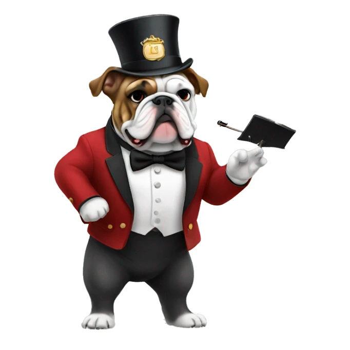 english bulldog conductor music sticker