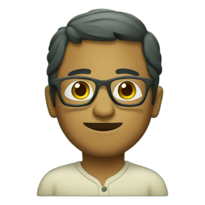 Indian emoji with glasses and green background  sticker