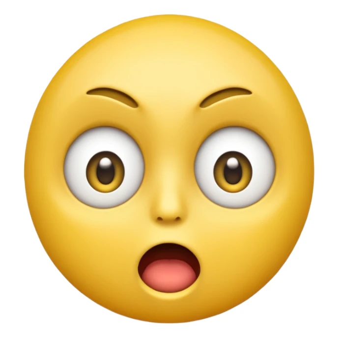 shocked emoji, cartoonish, exaggerated surprise, yellow face, no text sticker