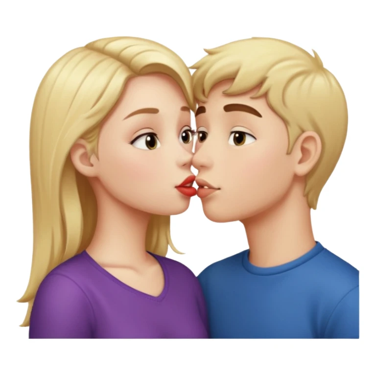 girl kissing a boy  sticker
