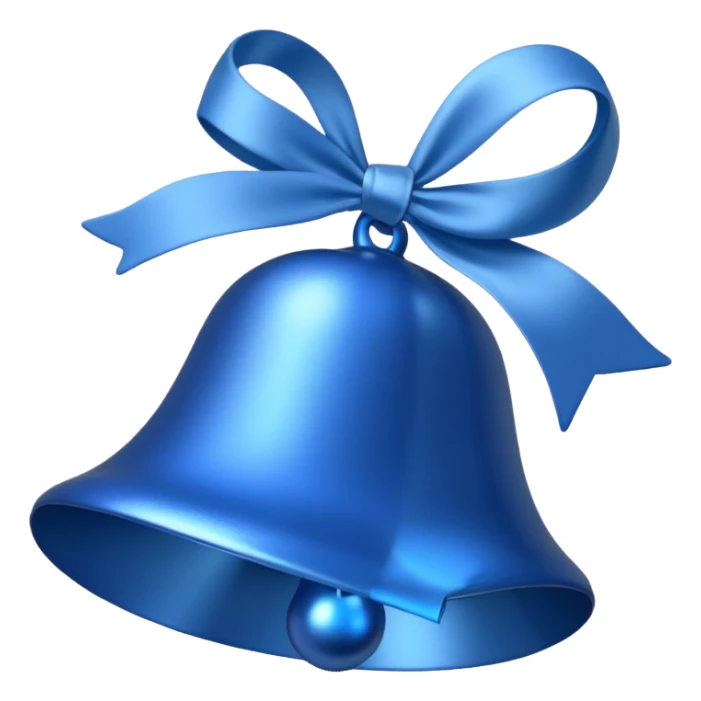 blue christmas bell with white ribbon sticker