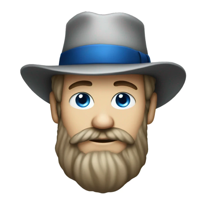 white blue-eyed bearded man in a Sherlock's hat sticker