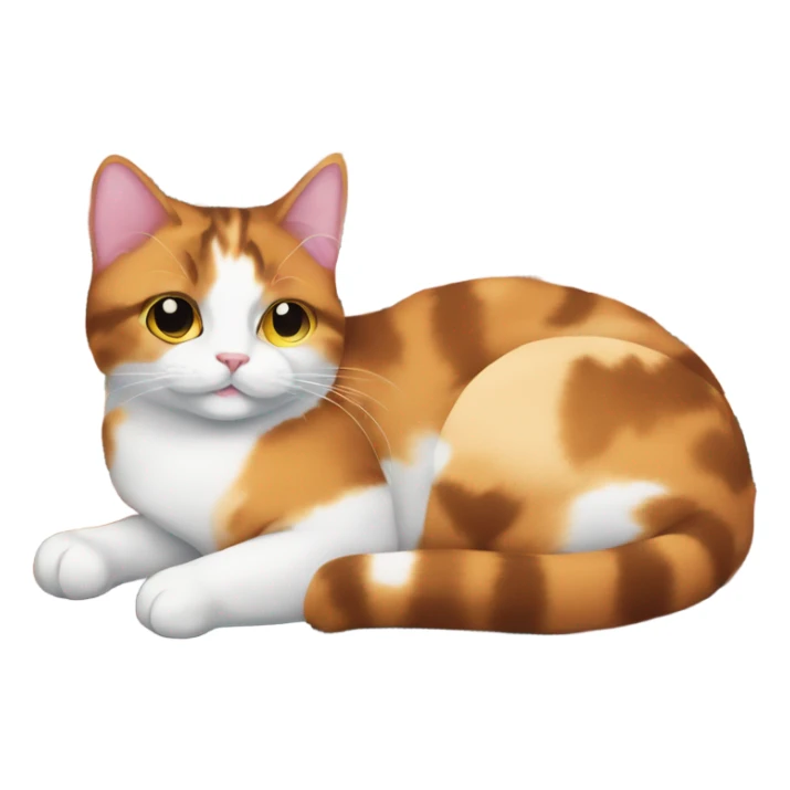 Calico cat lounging on colorful rug sticker