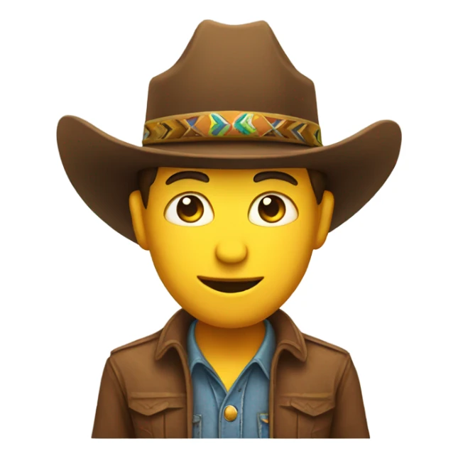 Cowboy emoji but wearing a sombrero instead sticker