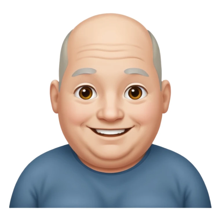 obése avec des cheveux gris calvitie bien gros sticker