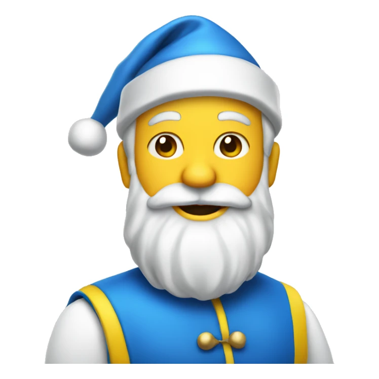 Santa claus wearing blue and yellow outfit sticker