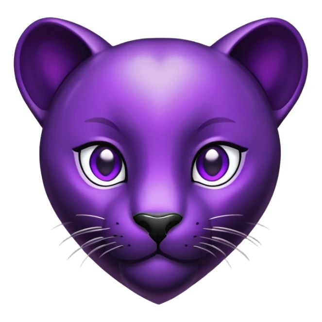 A black phanter, a purple heart around sticker