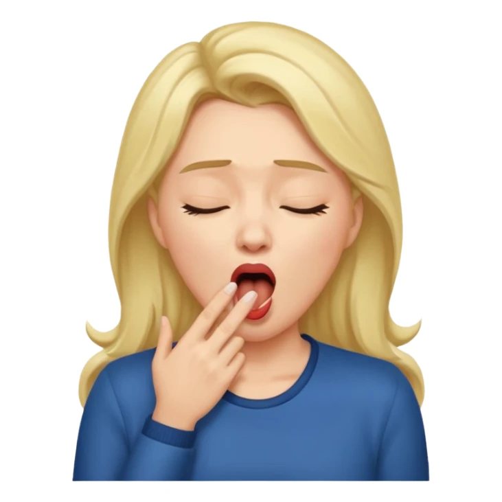 woman Yawning with Hand on Mouth, sticker