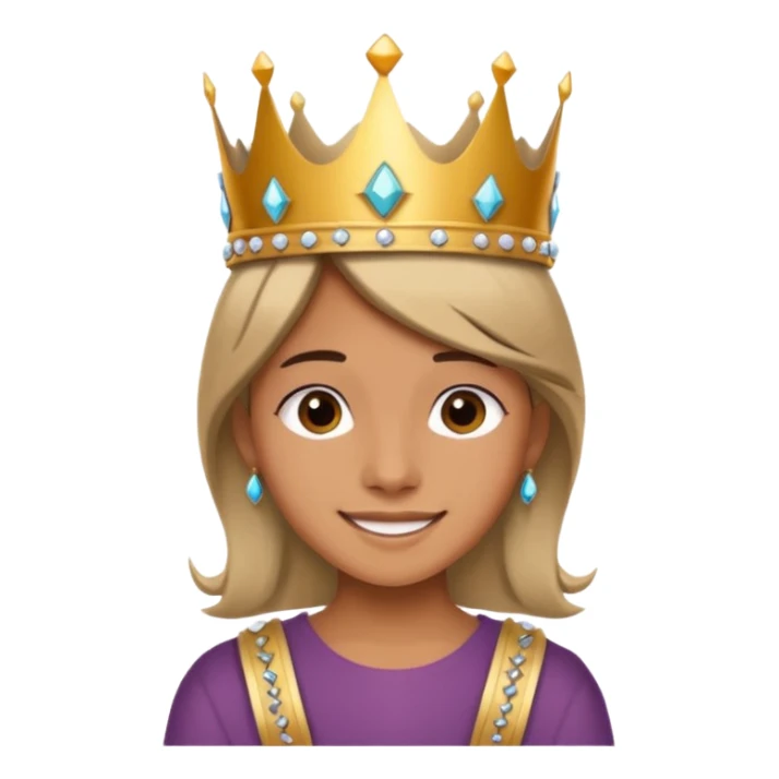 A stylish teen wearing a hand-crafted crown for fun. sticker