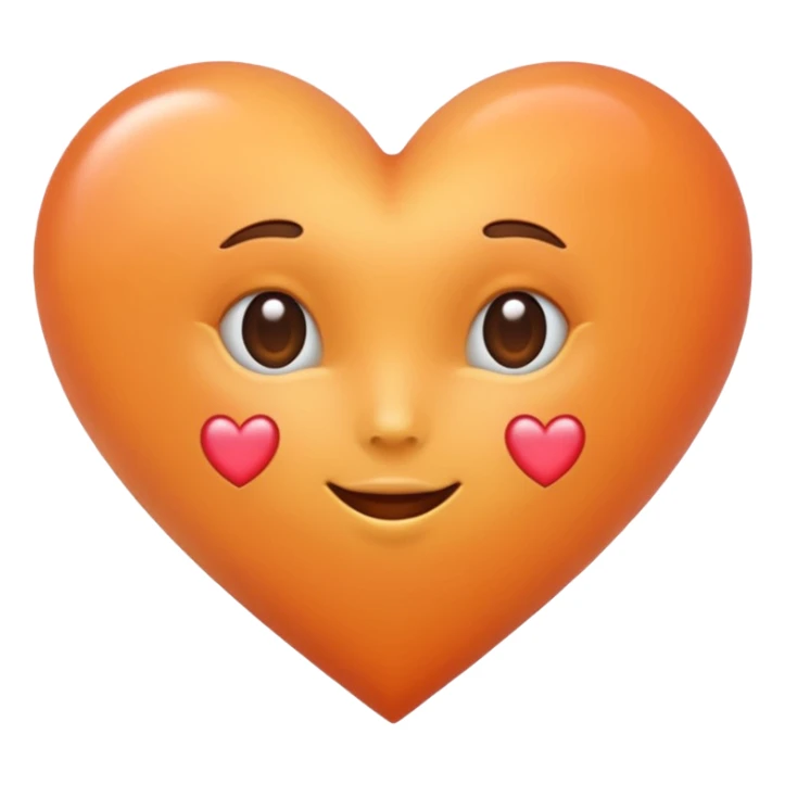 heart emoji of appricot color sticker
