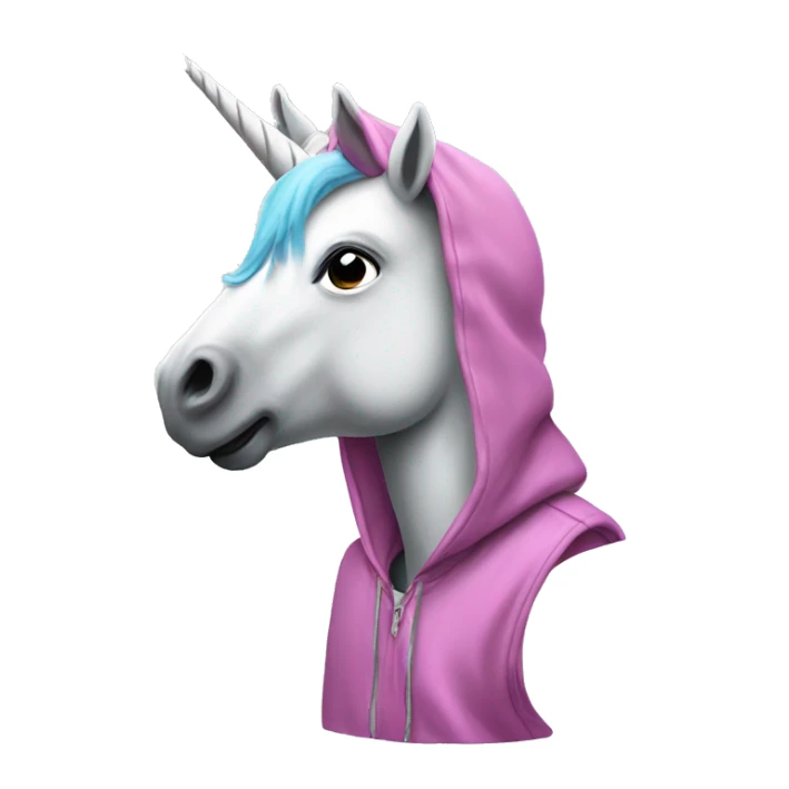 Unicorn wearing a hoodie sticker