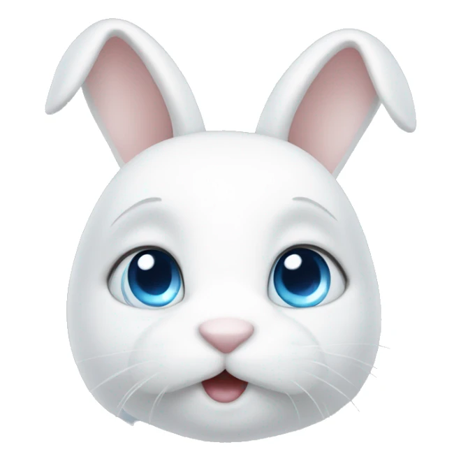 White bunny with blue eyes sticker