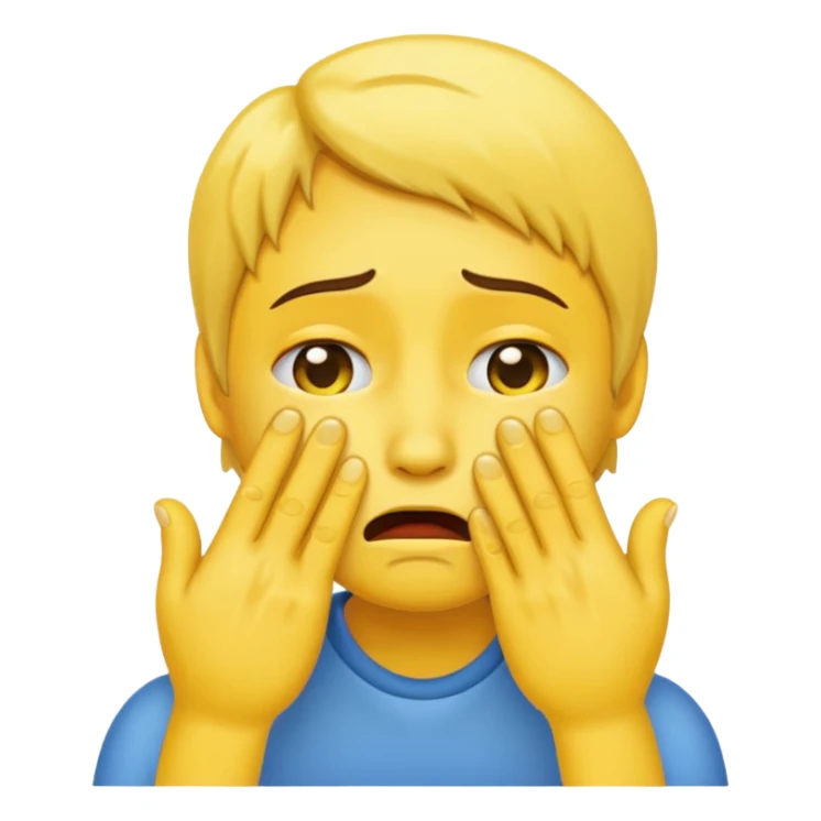 Emoji who is criing with hands on face sticker