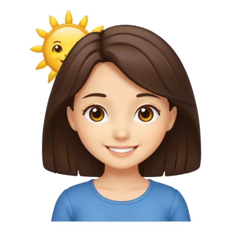 chibi brunette sunshine woman sticker
