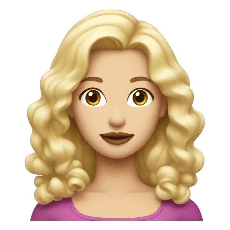 blonde white girl with plump glossy lips sticker