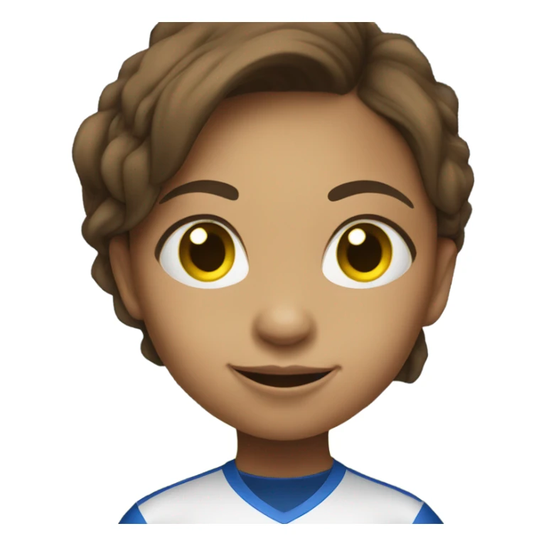 Brown hair midget girl playing soccer  sticker