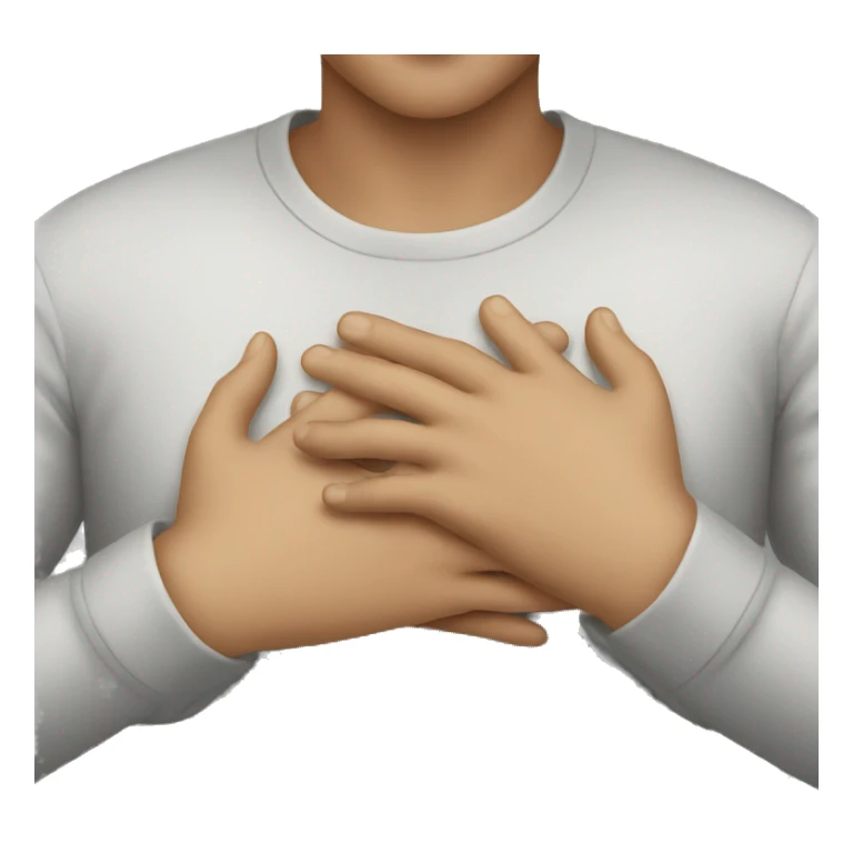 person with hands on chest sticker