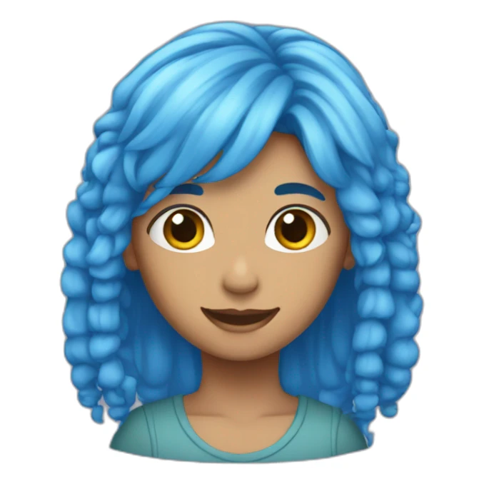 Blue hair with pronouns sticker