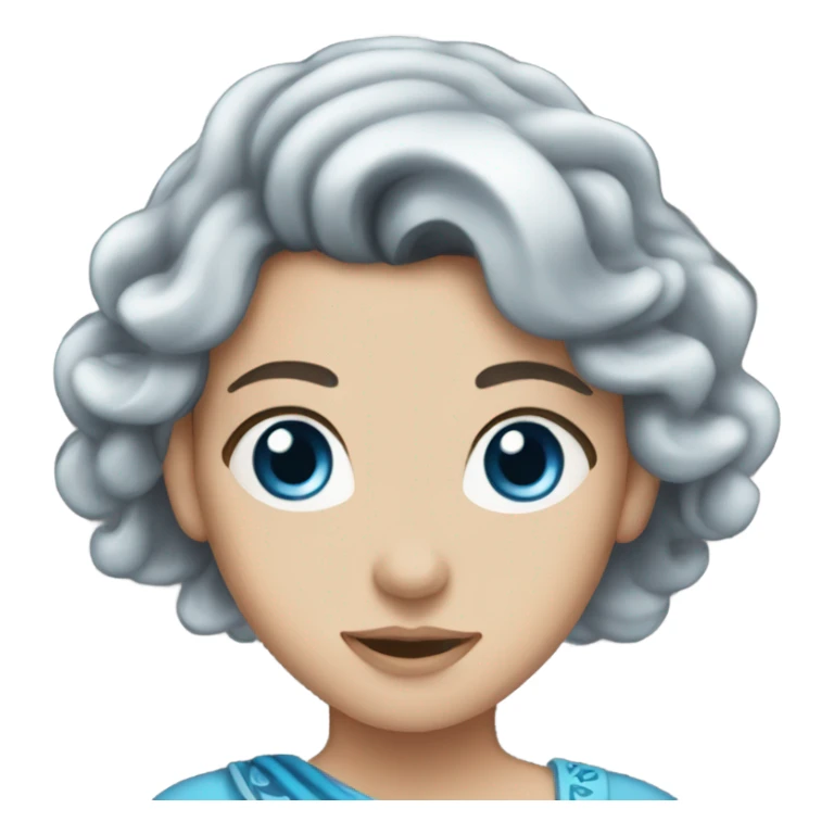 Dark hair, blue eye, Caucasian princess sticker