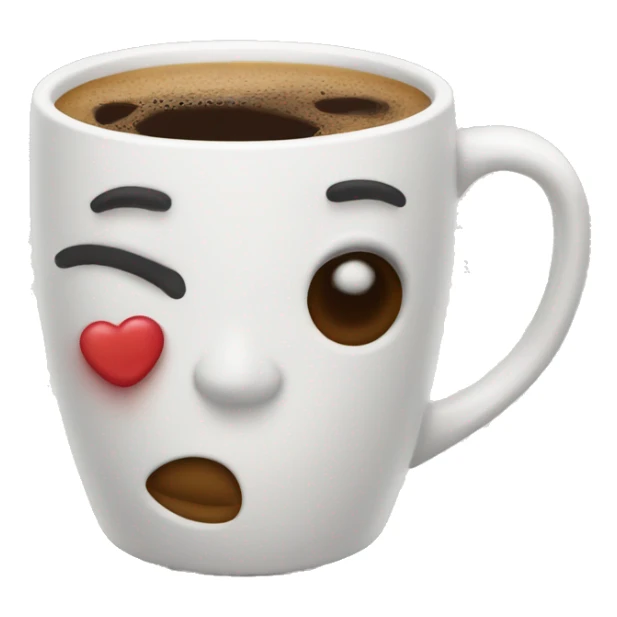 coffee in a mug with a kiss mark on it sticker
