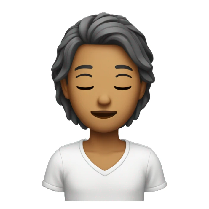 casual style with closed eyes sticker