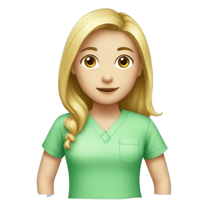 green shirt girl paediatric wear  sticker