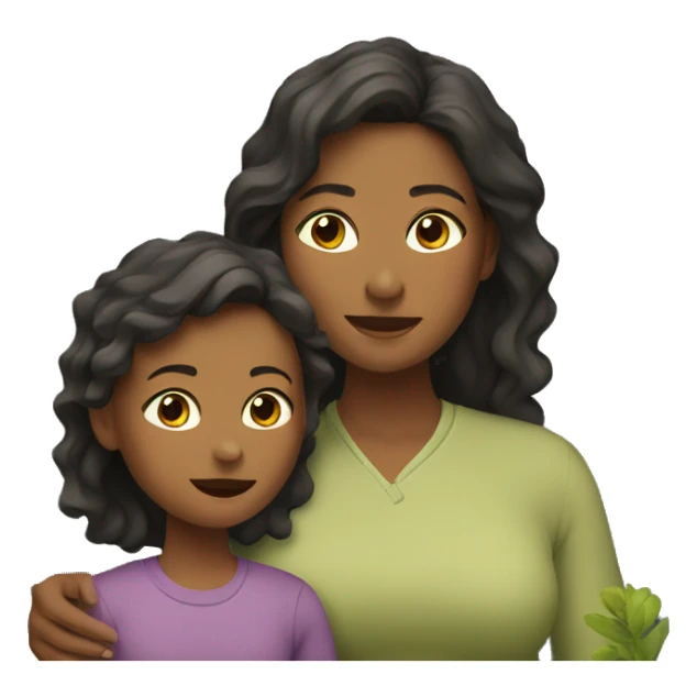 mother and daughter on a mountainside sticker