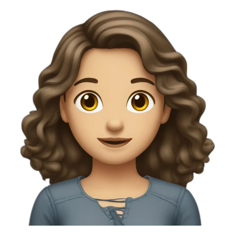 Fille brune avec les cheveux longs française sticker