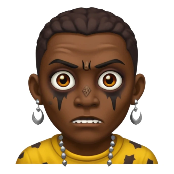 Zumbi man, black eye, studded earrings on both ears sticker