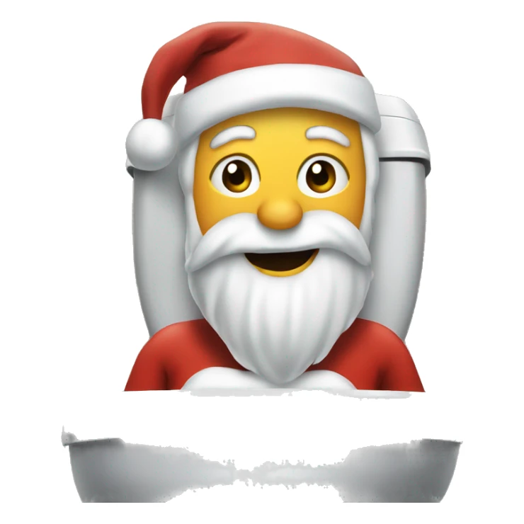 santa coming out of toilet sticker