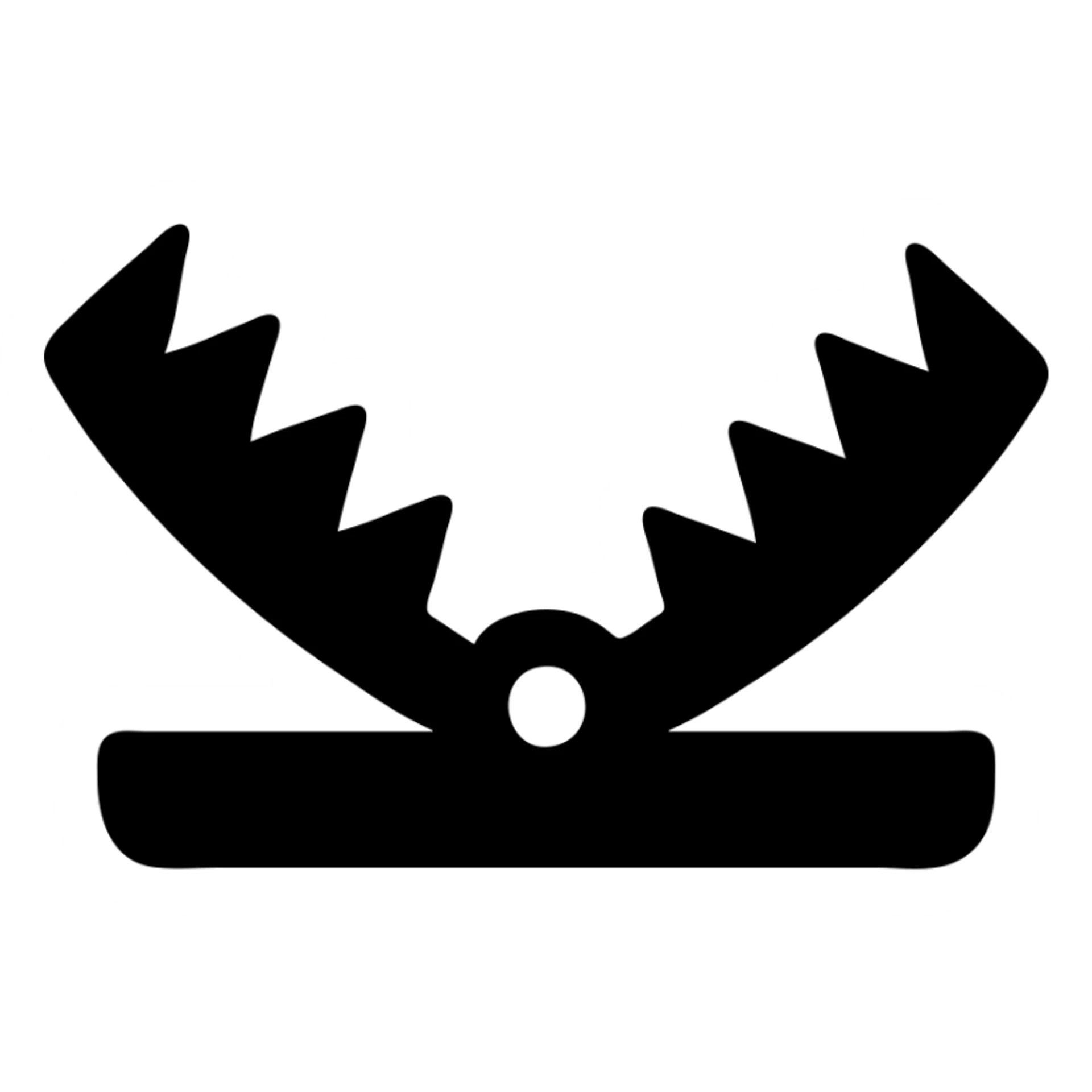 silver colored trap-irons; falltrap sticker