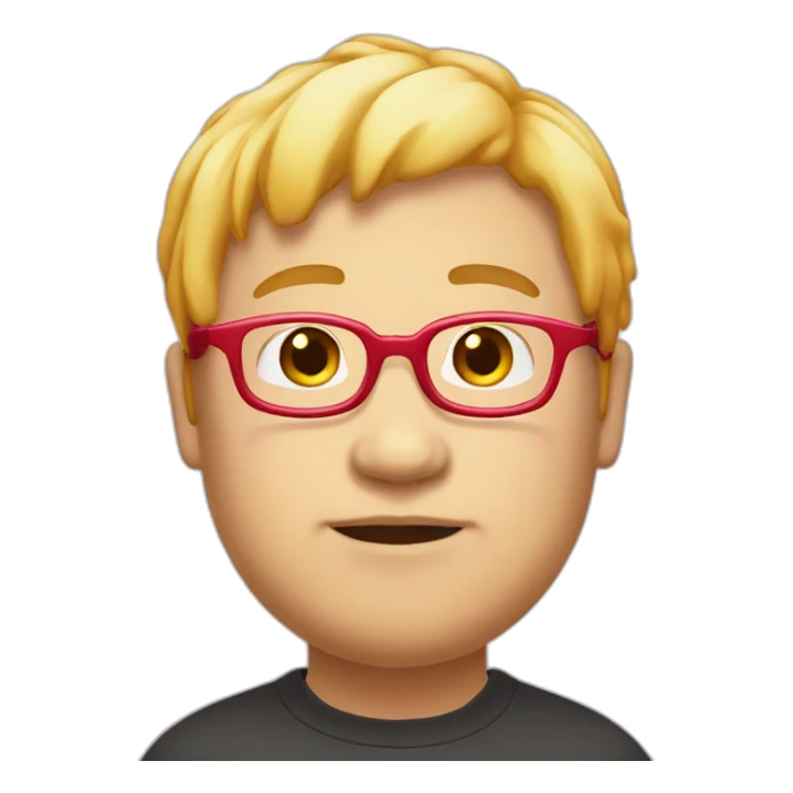 red-spectacles-fat-men-japanese-pinkhair sticker