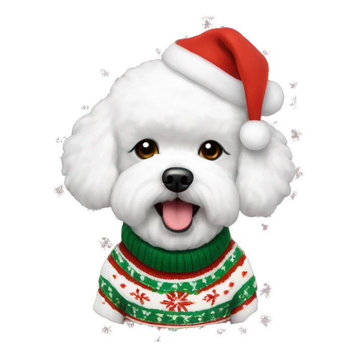 Bichon frise with Christmas sweater  sticker