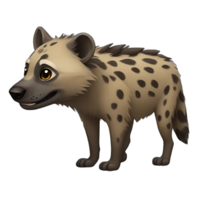 hyena and otter walking together sticker