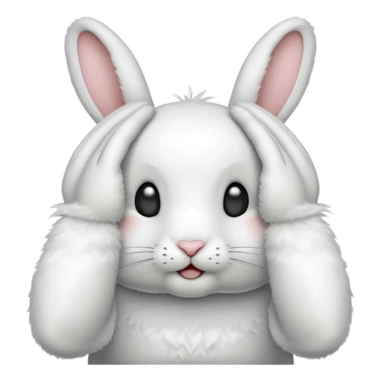 Rabbit covering eyes with palms sticker