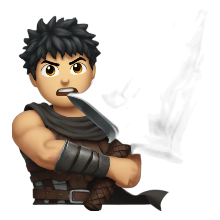 angry berserk guts carrying a huge sword on his shoulder sticker