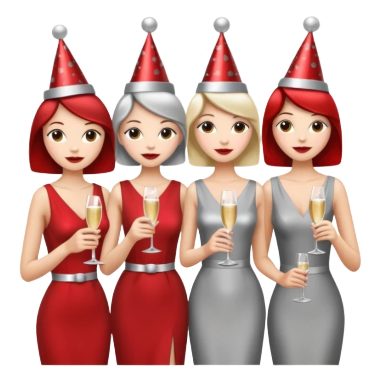 listening party people who only wearing red and silver dress code sticker