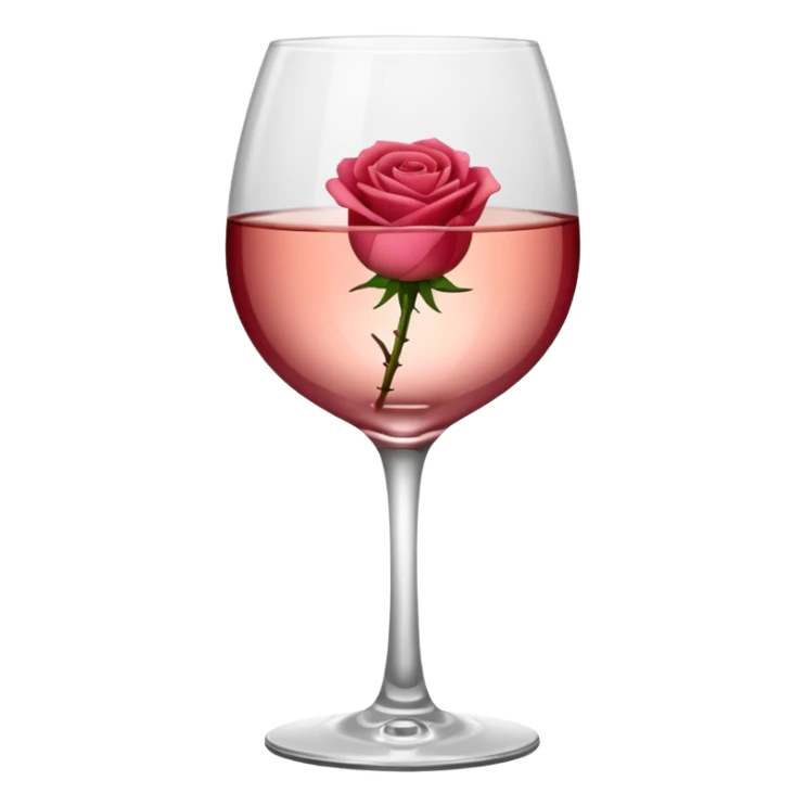 Glass of rose wine (with a rose on the side)  sticker