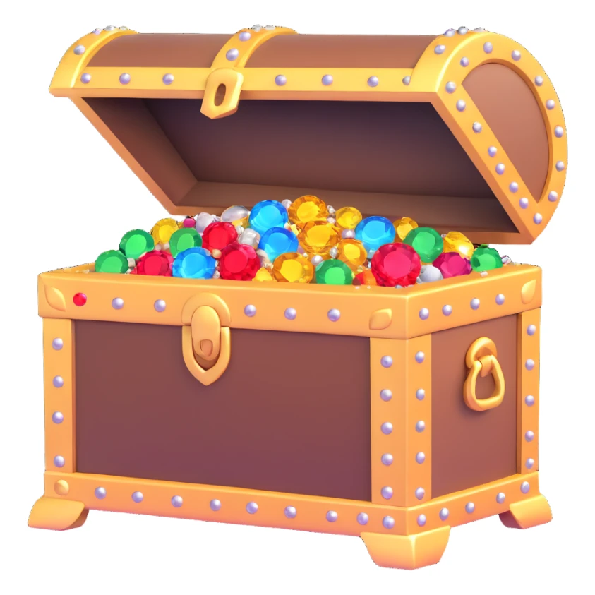 ornate treasure chest with gold and gems sticker