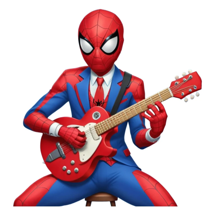Big spider-man playing in the guitar  sticker