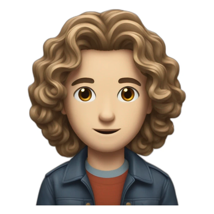 Eddie Munson Joseph Quinn with curled long hair stranger things sticker